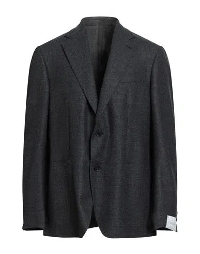 Caruso Man Blazer Midnight Blue Size 44 Wool