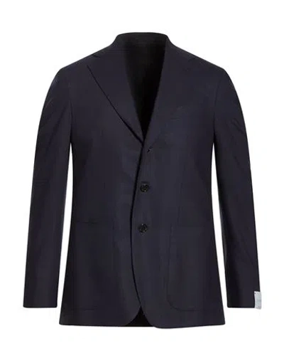 Caruso Man Blazer Midnight Blue Size 44 Wool