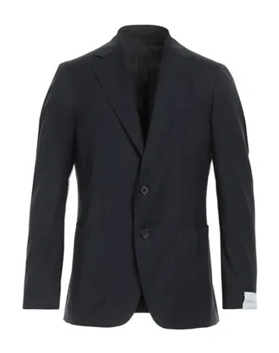 Caruso Man Blazer Midnight Blue Size 44 Wool