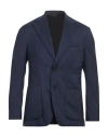 Caruso Man Blazer Midnight Blue Size 44 Wool, Silk