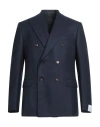 Caruso Man Blazer Midnight Blue Size 46 Wool In Blue