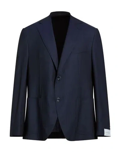 Caruso Man Blazer Midnight Blue Size 46 Wool