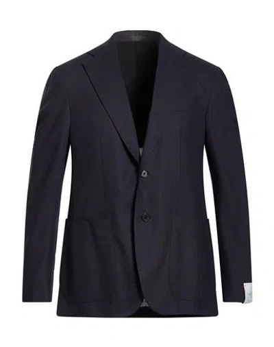 Caruso Man Blazer Midnight Blue Size 46 Wool