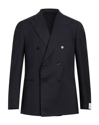 Caruso Man Blazer Midnight Blue Size 46 Wool