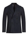 Caruso Man Blazer Midnight Blue Size 46 Wool In Blue