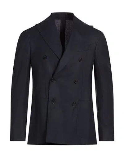 Caruso Man Blazer Midnight Blue Size 46 Wool