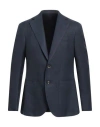 Caruso Man Blazer Midnight Blue Size 46 Wool, Silk, Linen In Blue
