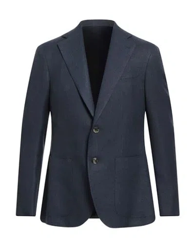 Caruso Man Blazer Midnight Blue Size 46 Wool, Silk, Linen