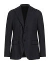 Caruso Man Blazer Midnight Blue Size 48 Cotton In Black