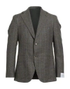 Caruso Man Blazer Military Green Size 42 Wool In Brown