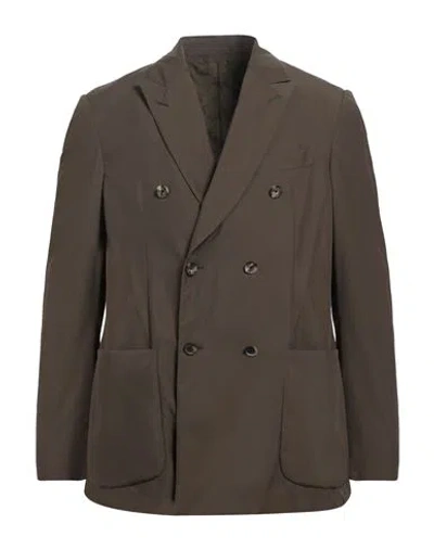 Caruso Man Blazer Military Green Size 46 Polyester