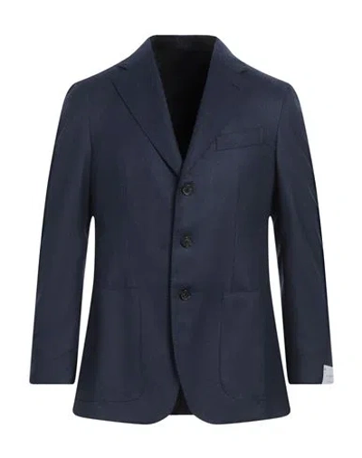 Caruso Man Blazer Navy Blue Size 40 Wool
