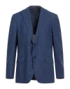 Caruso Man Blazer Navy Blue Size 46 Wool, Silk, Linen