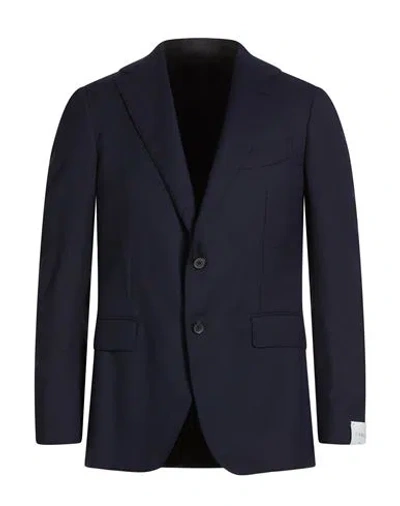 Caruso Man Blazer Navy Size 42 Wool In Blue