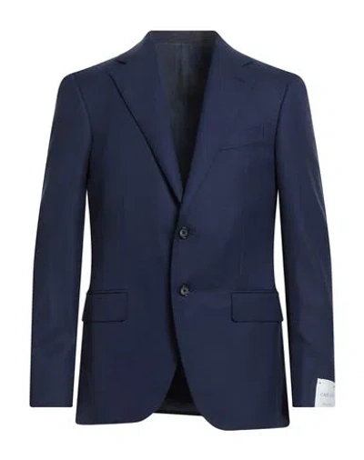 Caruso Man Blazer Navy Size 44 Wool In Blue