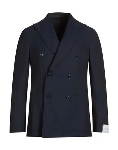 Caruso Man Blazer Navy Size 44 Wool In Blue