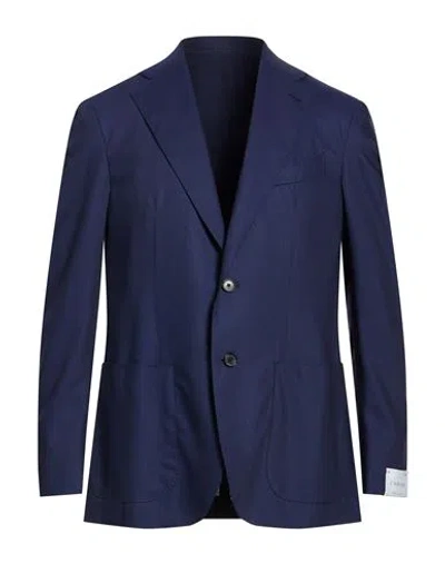 Caruso Man Blazer Navy Size 48 Wool In Blue