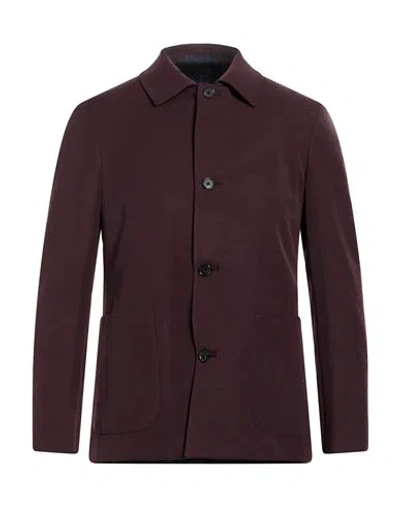 Caruso Man Blazer Plum Size 36 Polyester, Wool In Purple