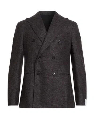 Caruso Man Blazer Plum Size 42 Wool, Silk, Cashmere In Purple