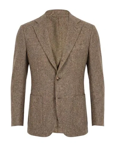 Caruso Man Blazer Sage Green Size 40 Wool