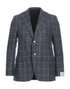 Caruso Man Blazer Slate Blue Size 44 Silk, Linen, Polyamide In Blue