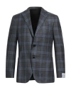 Caruso Man Blazer Slate Blue Size 46 Wool In Blue