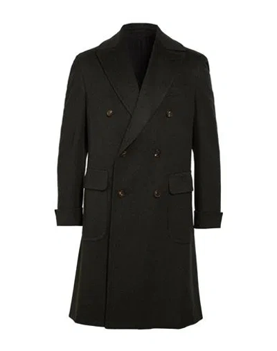 Caruso Man Coat Charcoal Size 40 Wool, Viscose In Grey