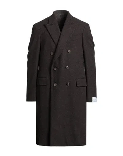 Caruso Man Coat Chocolate Brown Size 42 Wool, Cashmere
