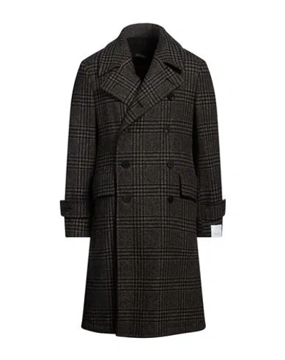 Caruso Man Coat Dark Brown Size 38 Wool, Cashmere