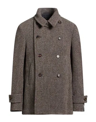 Caruso Man Coat Grey Size 40 Wool, Polyester