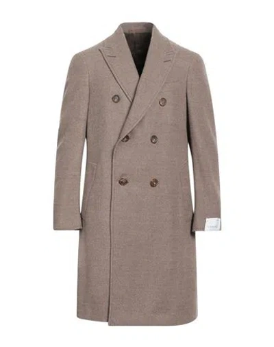 Caruso Man Coat Light Brown Size 42 Wool In Beige