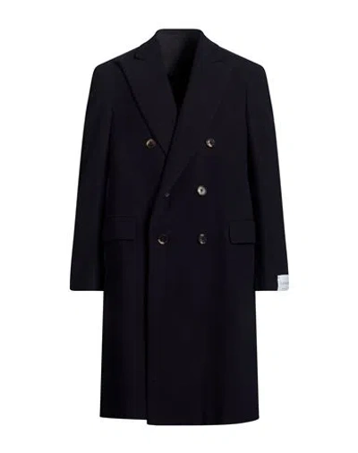 Caruso Man Coat Midnight Blue Size 40 Wool