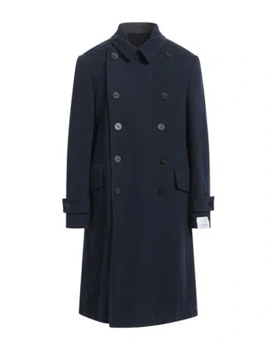 Caruso Man Coat Midnight Blue Size 40 Wool, Linen, Polyamide