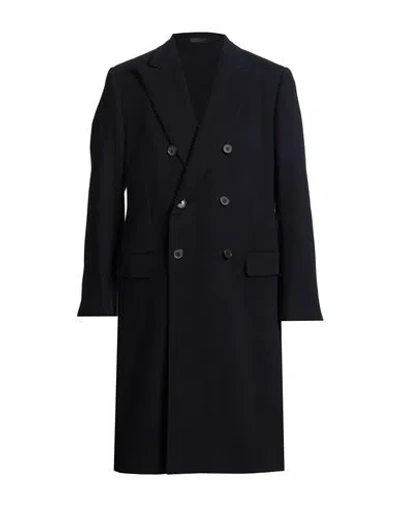 Caruso Man Coat Midnight Blue Size 46 Wool