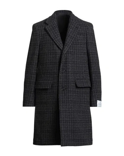 Caruso Man Coat Midnight Blue Size 46 Wool, Cashmere In Black