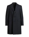 Caruso Man Coat Midnight Blue Size 48 Wool In Black