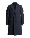 Caruso Man Coat Slate Blue Size 42 Wool, Cashmere In Blue