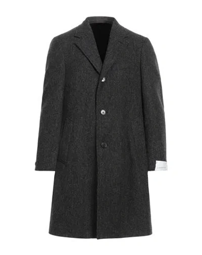 Caruso Man Coat Steel Grey Size 38 Wool, Cashmere In Black