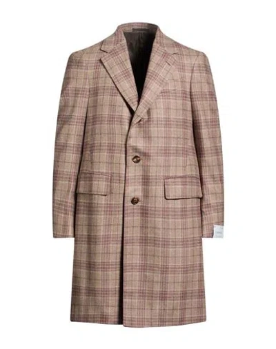 Caruso Man Coat Taupe Size 38 Wool, Silk In Grey