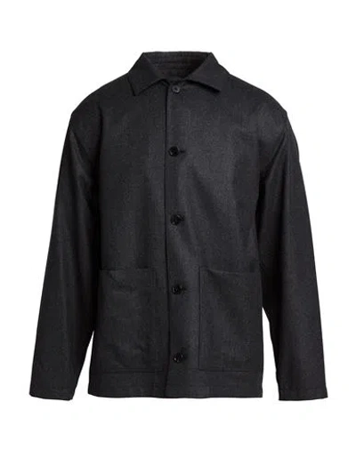 Caruso Man Jacket Charcoal Size S Wool In Grey