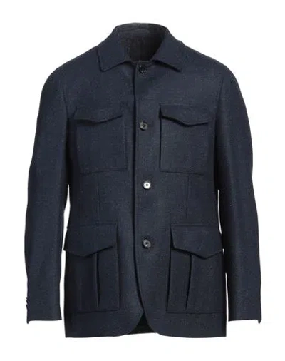 Caruso Man Jacket Navy Size 48 Wool