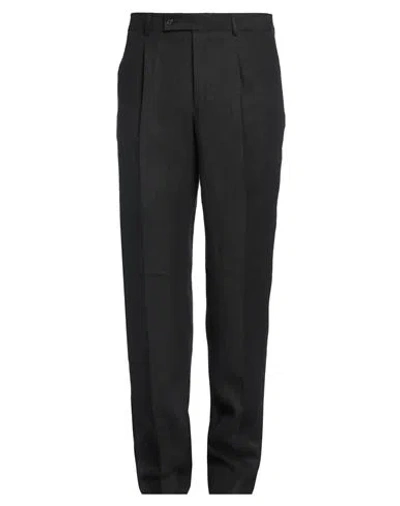 Caruso Man Pants Black Size 36 Linen