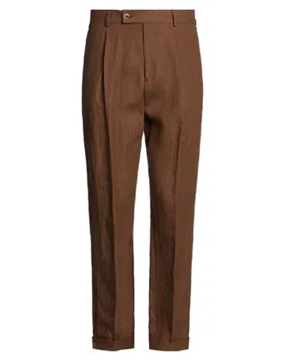 Caruso Man Pants Brown Size 30 Linen