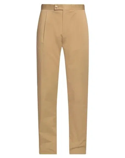 Caruso Man Pants Camel Size 36 Cotton, Elastane In Beige