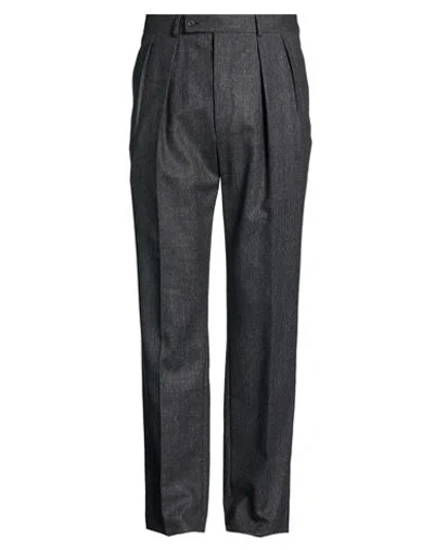 Caruso Man Pants Charcoal Size 30 Wool, Silk, Linen, Elastane In Gray