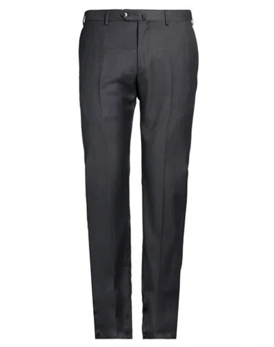 Caruso Man Pants Charcoal Size 38 Wool In Gray