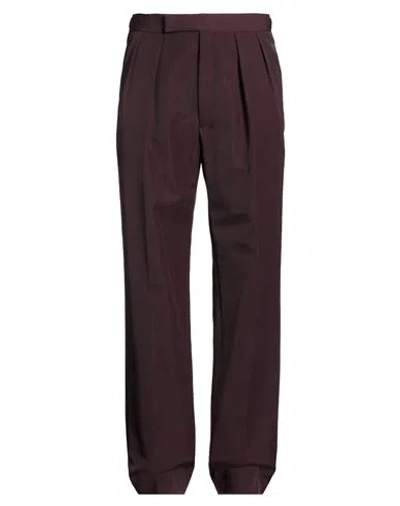 Caruso Man Pants Chocolate Brown Size 32 Polyester, Wool