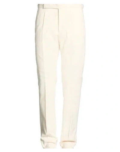 Caruso Man Pants Cream Size 34 Cotton, Elastane In White