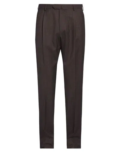 Caruso Man Pants Dark Brown Size 40 Wool