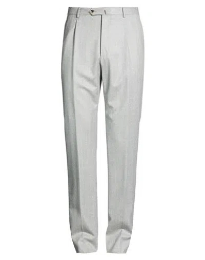 Caruso Man Pants Grey Size 36 Wool In Gray